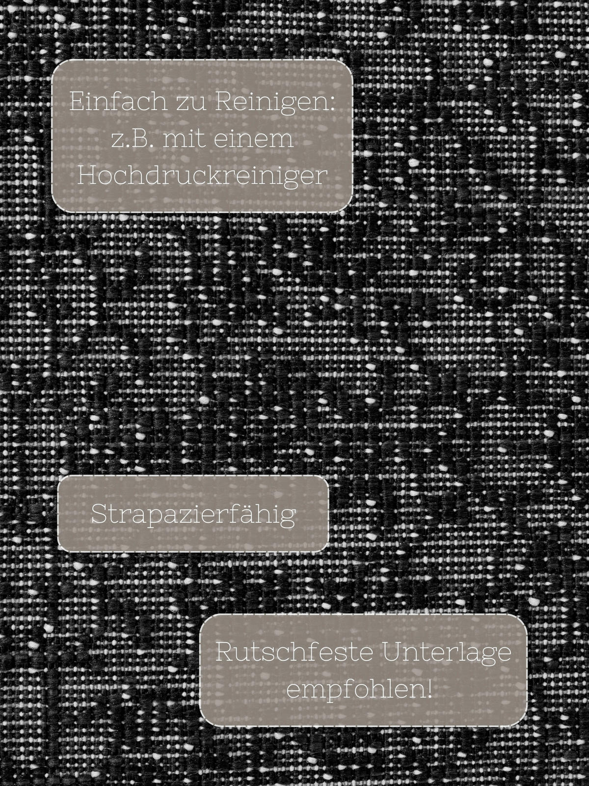 LÄUFER 80/250 cm Duet  - Schwarz/Weiß, Design, Kunststoff (80/250cm)
