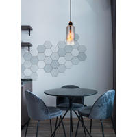 HÄNGLAMPA OSBORNE 12/150 cm  - klar/brun, Design, metall/trä (12/150cm) - Globo
