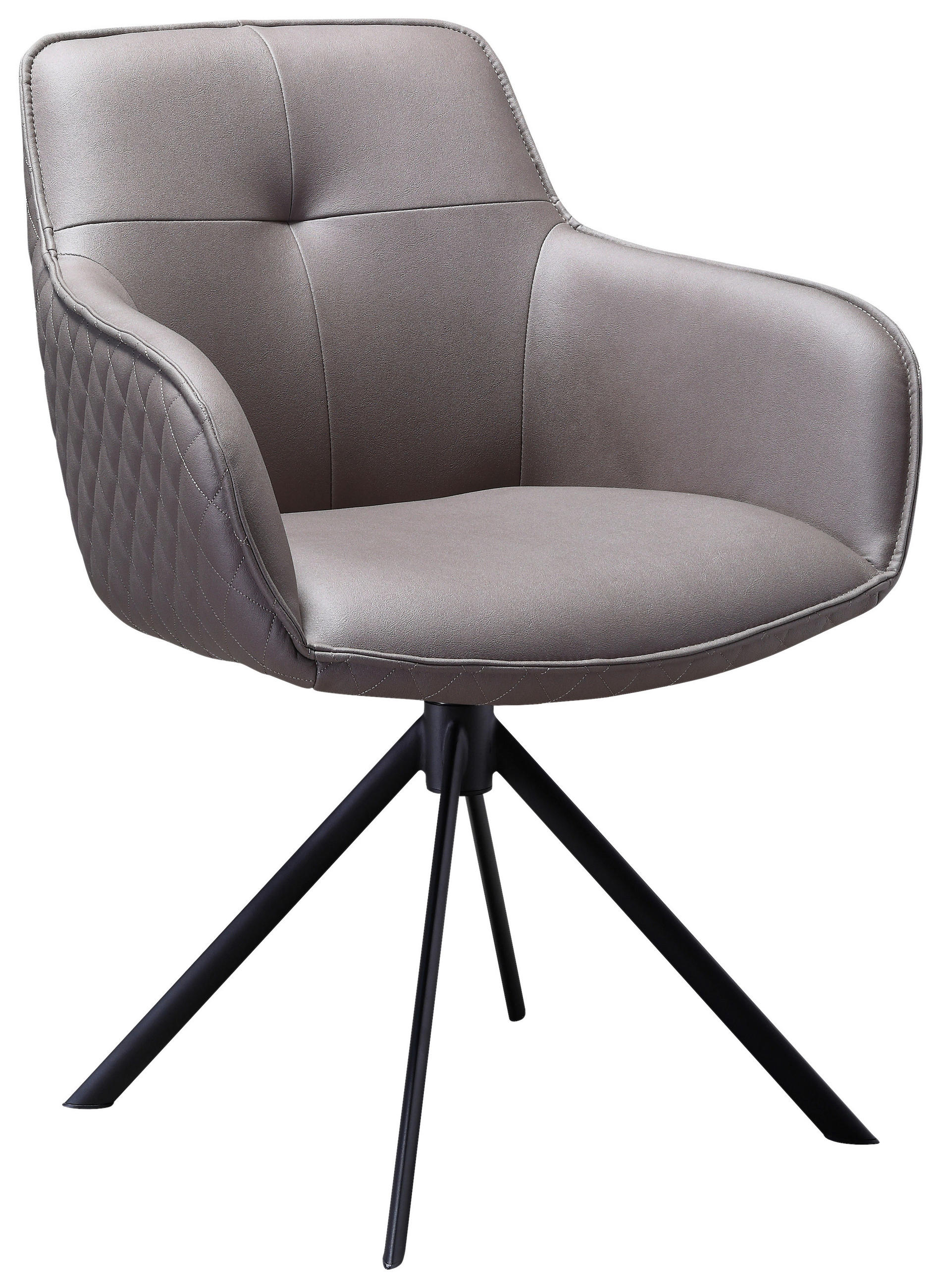 ARMLEHNSTUHL  in Eisen Mikrofaser  - Schwarz/Braun, Design, Textil/Metall (60,5/83,4/62,5cm) - Novel