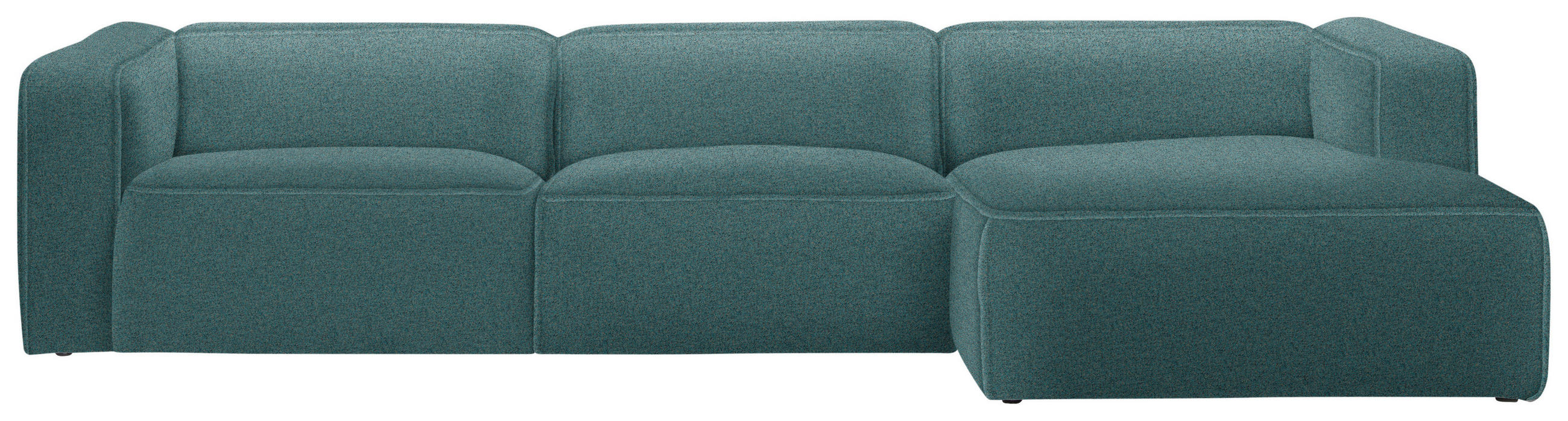 ECKSOFA in Webstoff Petrol  - Petrol/Schwarz, Design, Kunststoff/Textil (332/163cm) - Stylife