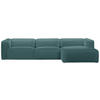 ECKSOFA in Webstoff Petrol  332/163 cm  - Petrol/Schwarz, Design, Kunststoff/Textil (332/163cm) - Stylife