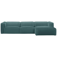 ECKSOFA in Webstoff Petrol  - Petrol/Schwarz, Design, Kunststoff/Textil (332/163cm) - Stylife