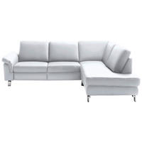 CANAPÉ D'ANGLE in Echtleder Weiss  - couleur chromée/blanc, Design, cuir/métal (271/200cm) - Pure Home Lifestyle