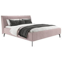 POLSTERBETT 180/200 cm  in Altrosa  - Schwarz/Altrosa, Design, Textil/Metall (180/200cm) - Lomoco
