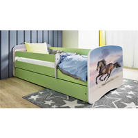 KINDER-/JUNIORBETT 80/160 cm  in Grün, Weiß  - Birkefarben/Weiß, MODERN, Holz/Holzwerkstoff (80/160cm) - MID.YOU