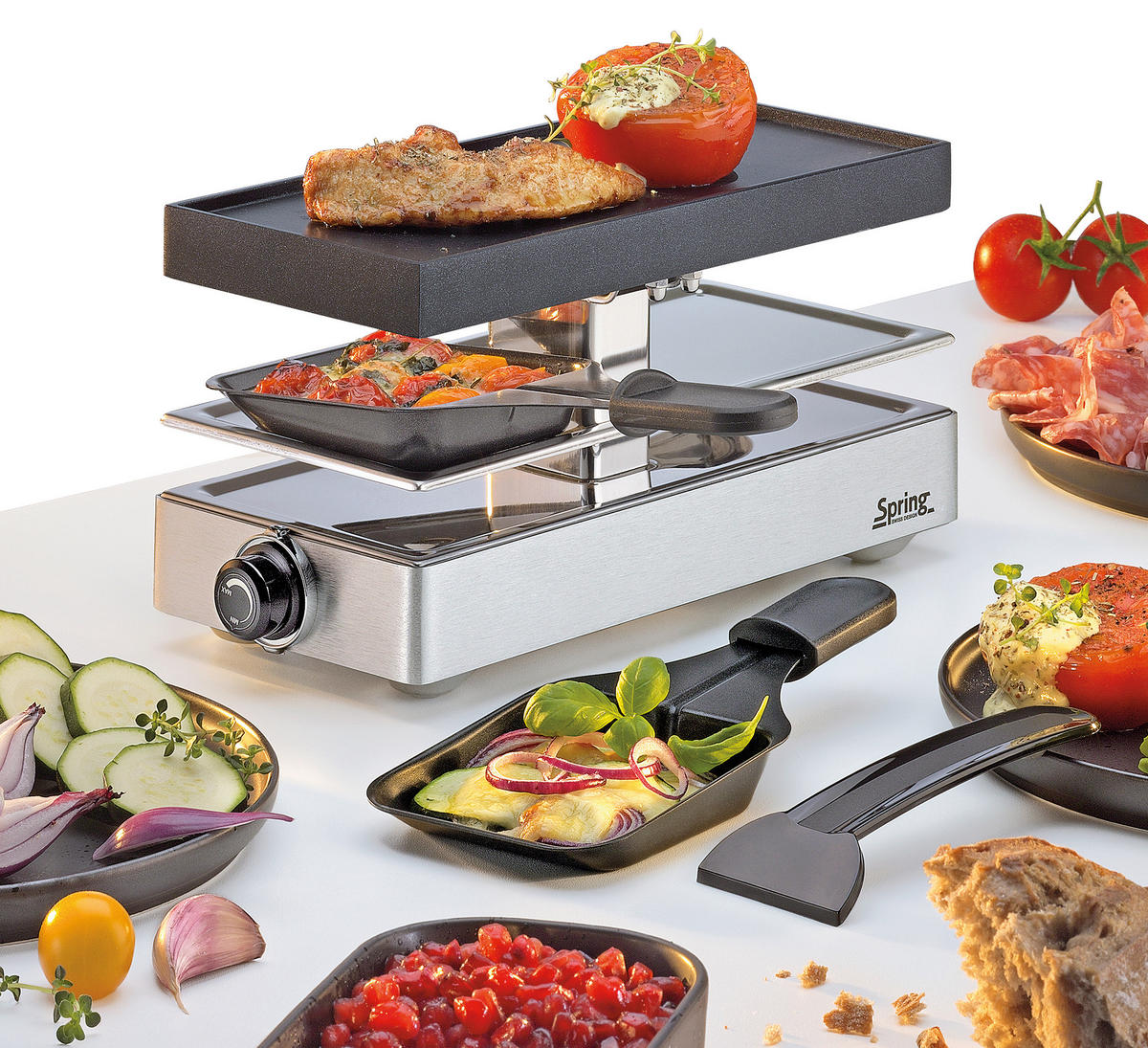 RACLETTE-GRILL Raclette2 CLASSIC  - Silberfarben, Basics, Metall (26/11/12.5cm) - Spring