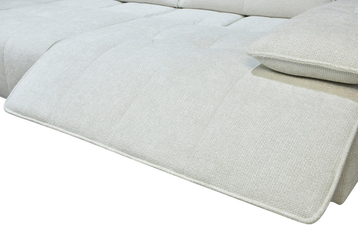 ECKSOFA Creme Chenille  - Creme/Schwarz, Design, Kunststoff/Textil (162/314cm) - Livetastic