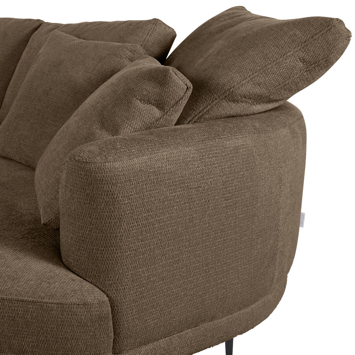 ECKSOFA in Chenille Braun  - Schwarz/Braun, Konventionell, Textil/Metall (275/140cm) - Carryhome