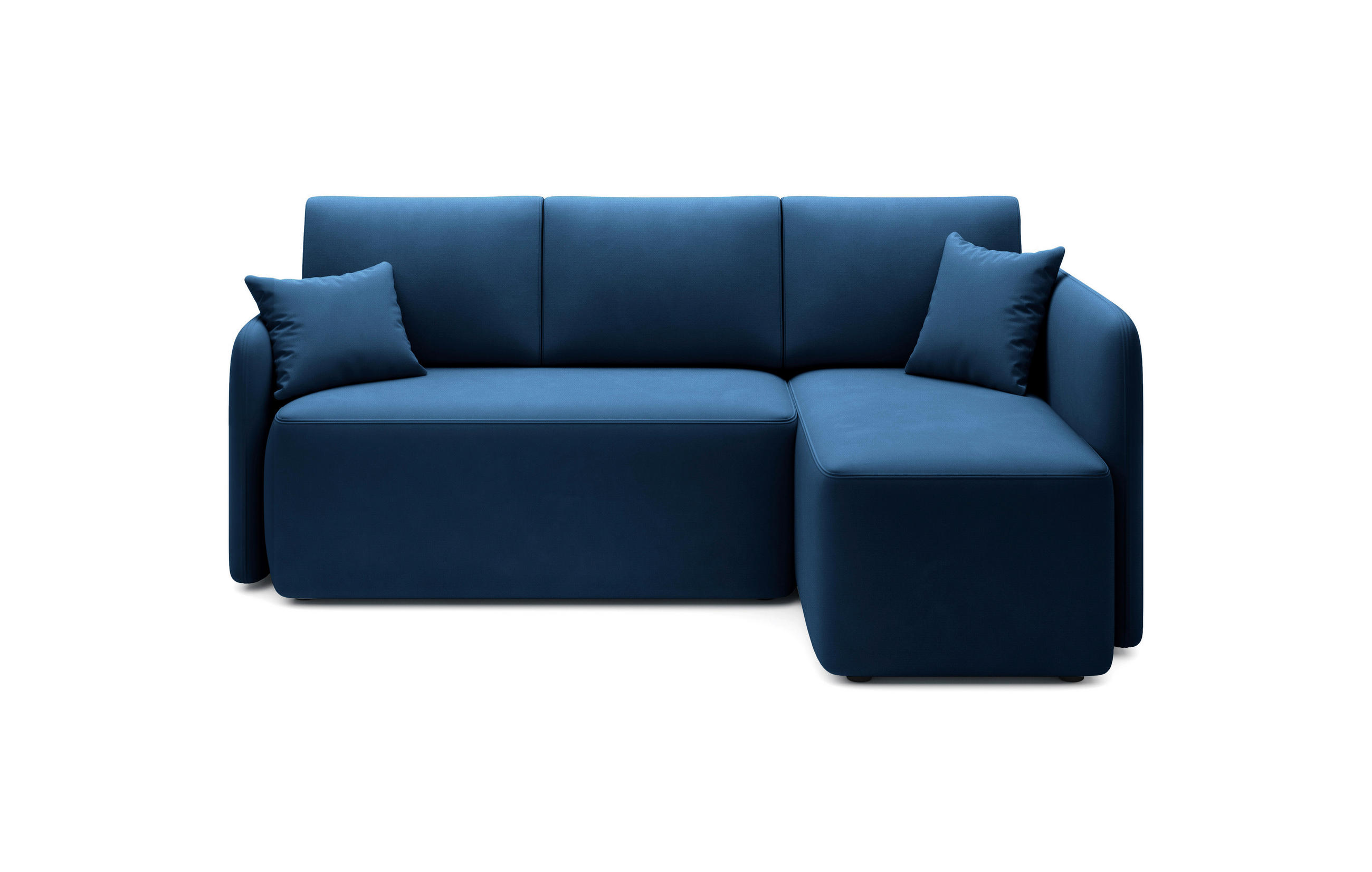 ECKSOFA in Plüsch Blau  206/150 cm  - Blau/Schwarz, Design, Kunststoff/Textil (206/150cm) - MID.YOU