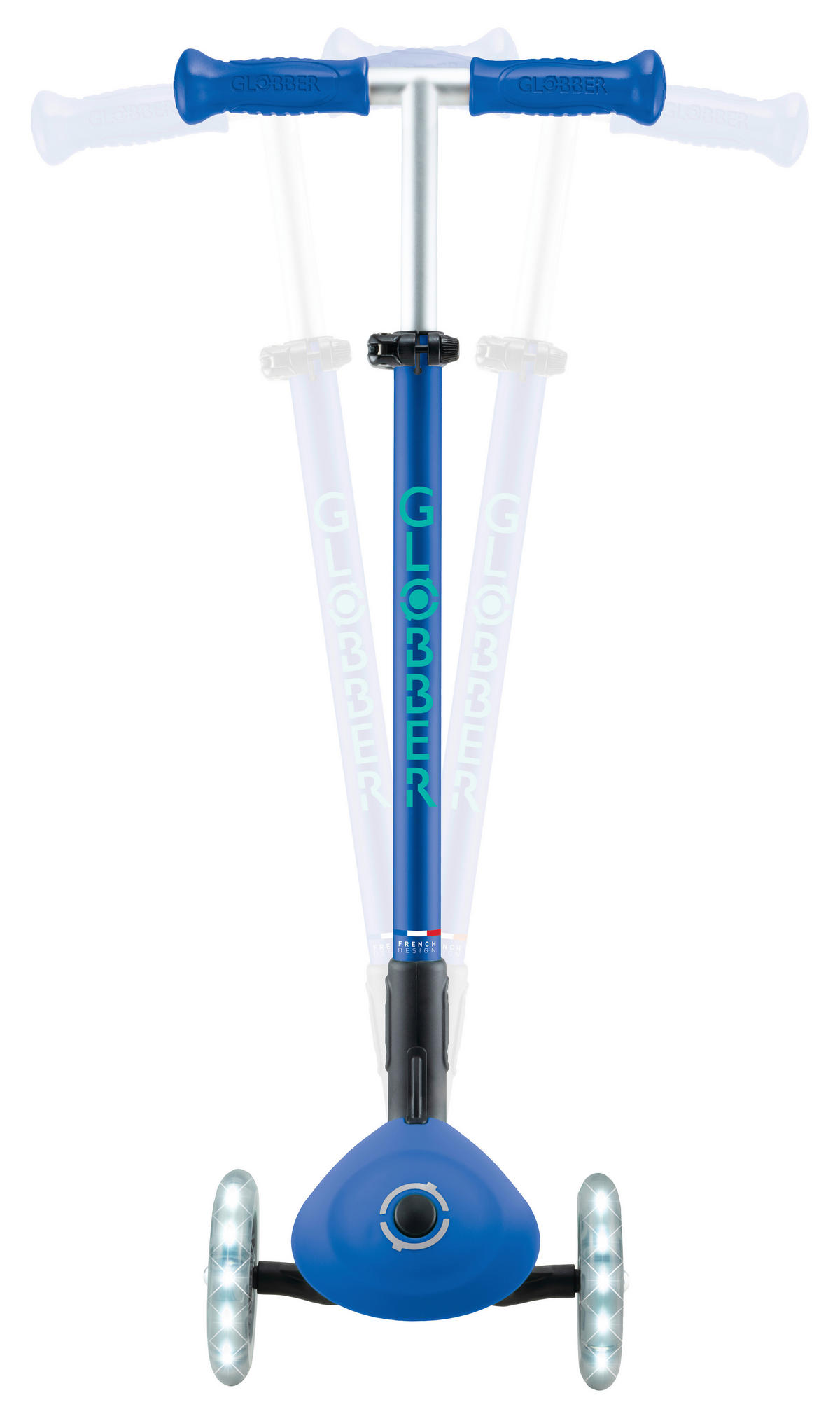KINDERSCOOTER ELITE LIGHTS  - Dunkelblau, Basics, Kunststoff (57.5/28/82.5cm) - GLOBBER