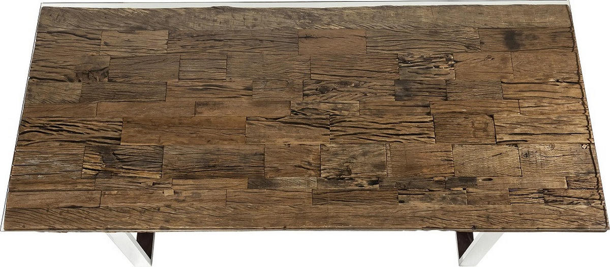 ESSTISCH in Holz, Metall, Glas 200/90/76 cm  - Edelstahlfarben/Silberfarben, Trend, Glas/Holz (200/90/76cm) - Kare-Design