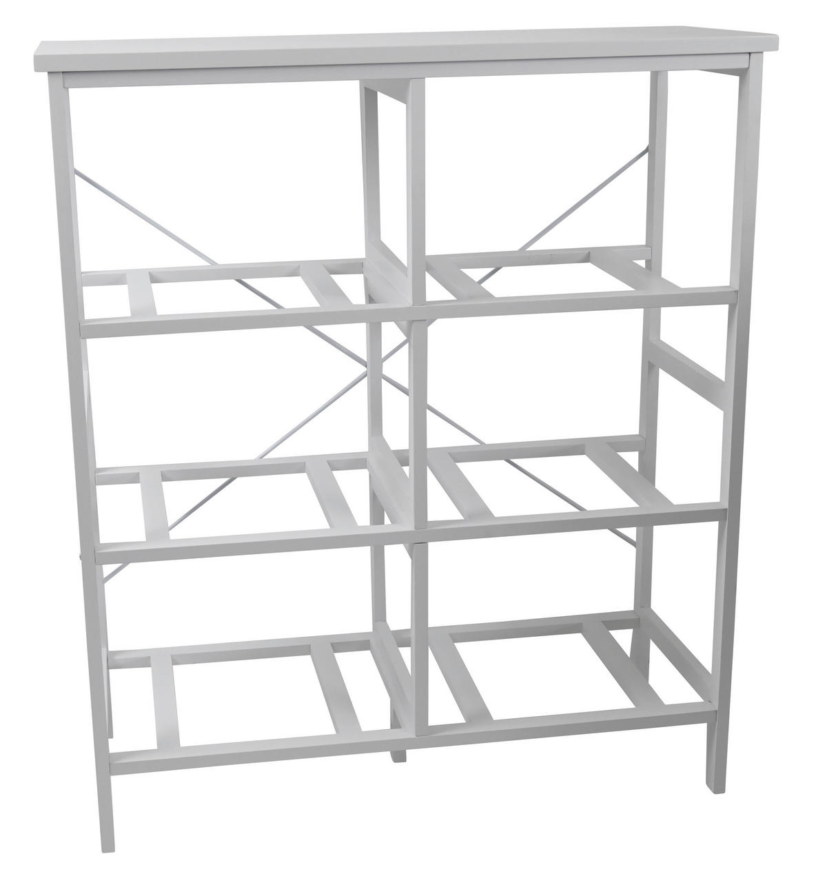REGAL Kiefer massiv Grau, Weiß  - Weiß/Grau, Basics, Karton/Holz (70/80/30cm) - Carryhome