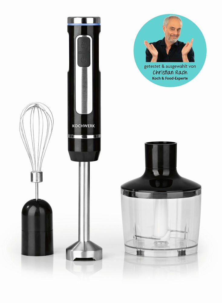 STABMIXER-SET Rachs KOCKWERK 4-teilig  - Edelstahlfarben/Schwarz, Basics, Kunststoff/Metall (35/5/5cm)