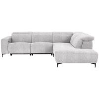 ECKSOFA in Flachgewebe Hellgrau  - Hellgrau/Schwarz, Design, Textil/Metall (290/238cm) - Pure Home Lifestyle