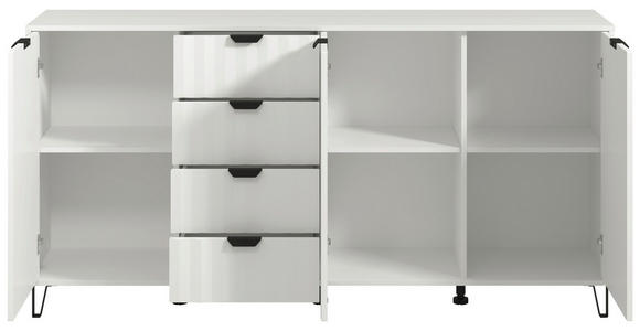 SIDEBOARD in 182,5/90,5/40 cm - Schwarz/Weiß, Basics, Holzwerkstoff/Metall (182,5/90,5/40cm) - Carryhome