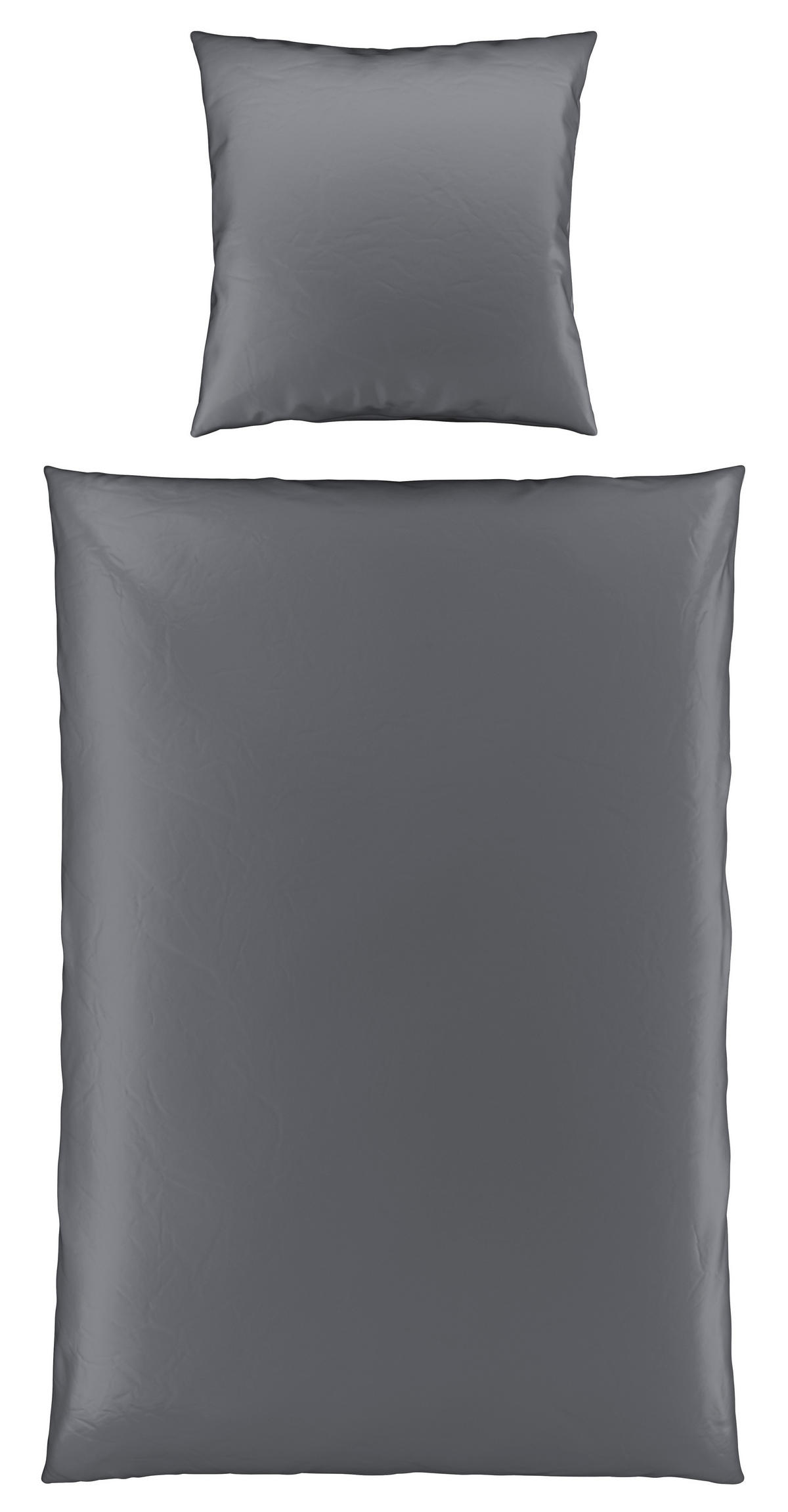 BETTWÄSCHE Segesta Satin 155/220 cm  - Anthrazit, MODERN, Textil (155/220cm) - Novel