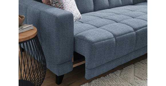 ECKSOFA  in Webstoff Blau  302/216 cm  - Blau/Schwarz, Design, Holz/Textil (302/216cm) - Xora