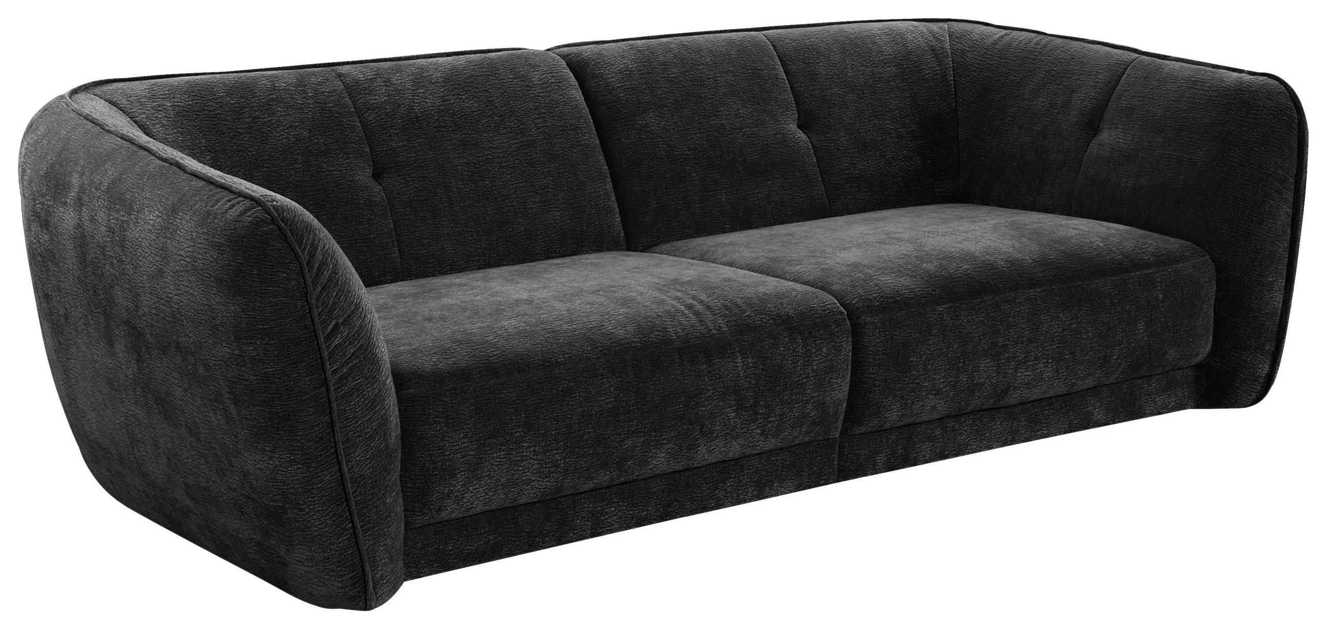 BIGSOFA Chenille Anthrazit  - Anthrazit/Schwarz, KONVENTIONELL, Kunststoff/Textil (290/86/121cm) - Cantus