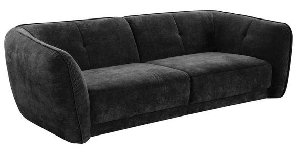 BIGSOFA Chenille Anthrazit - Anthrazit/Schwarz, KONVENTIONELL, Kunststoff/Textil (290/86/121cm) - Cantus