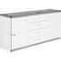SIDEBOARD Asteiche furniert lackiert, matt Eichefarben, Weiß - Eichefarben/Silberfarben, KONVENTIONELL, Holz/Holzwerkstoff (166/79/41cm) - Venda