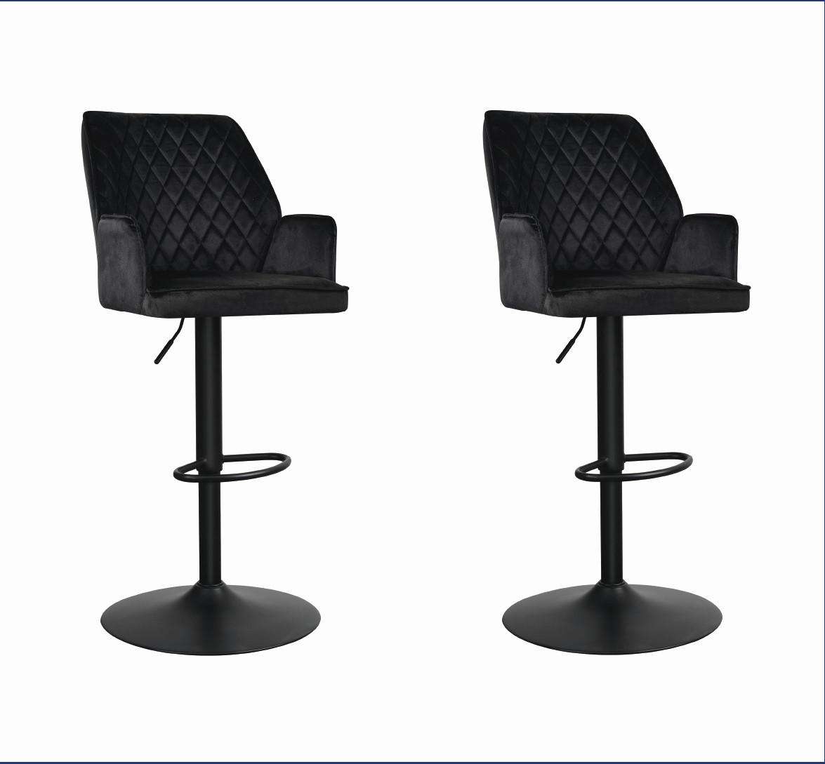 SADA BAROVÝCH STOLIČIEK 2 kus - čierna, Modern, kov/textil (54/100/58cm) - MID.YOU