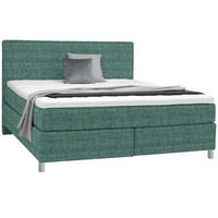 BOXSPRINGBETT 180/200 cm  in Petrol  - Chromfarben/Petrol, Konventionell, Kunststoff/Textil (180/200cm) - Voleo