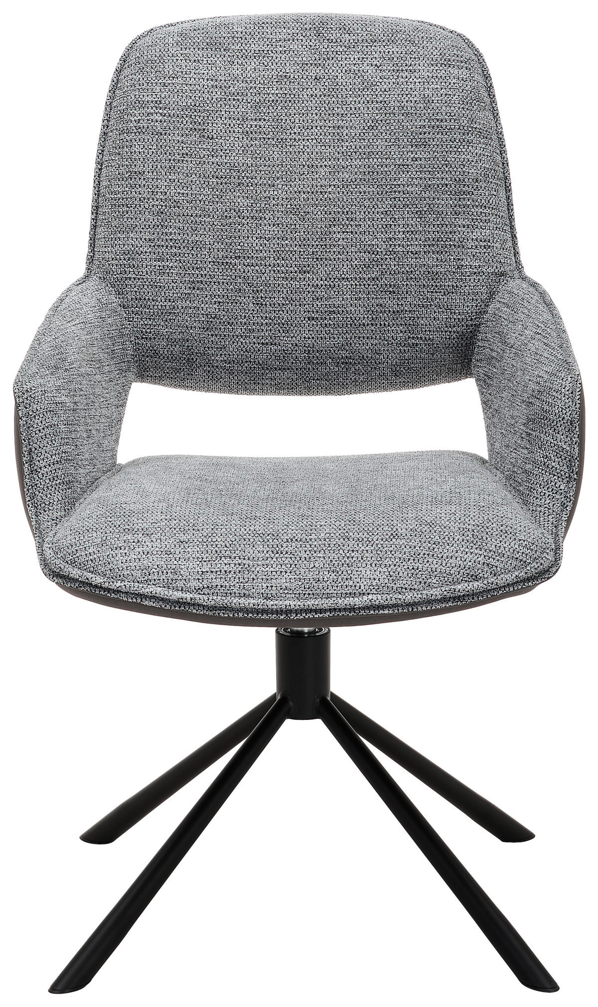 ARMLEHNSTUHL  in Eisen Webstoff  - Dunkelgrau/Schwarz, Design, Textil/Metall (57/93/64cm) - Novel