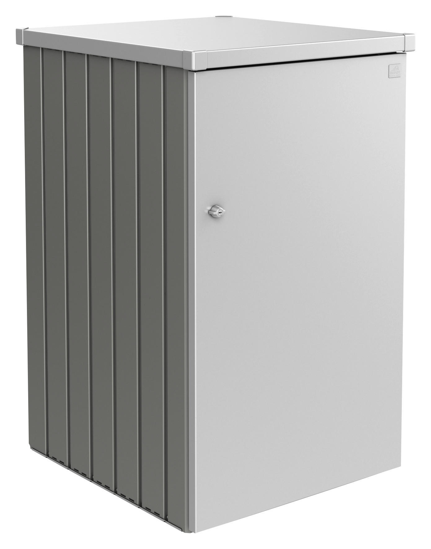 MÜLLTONNENBOX 80/129/88 cm  - Silberfarben/Graphitfarben, Basics, Metall (80/129/88cm) - Biohort