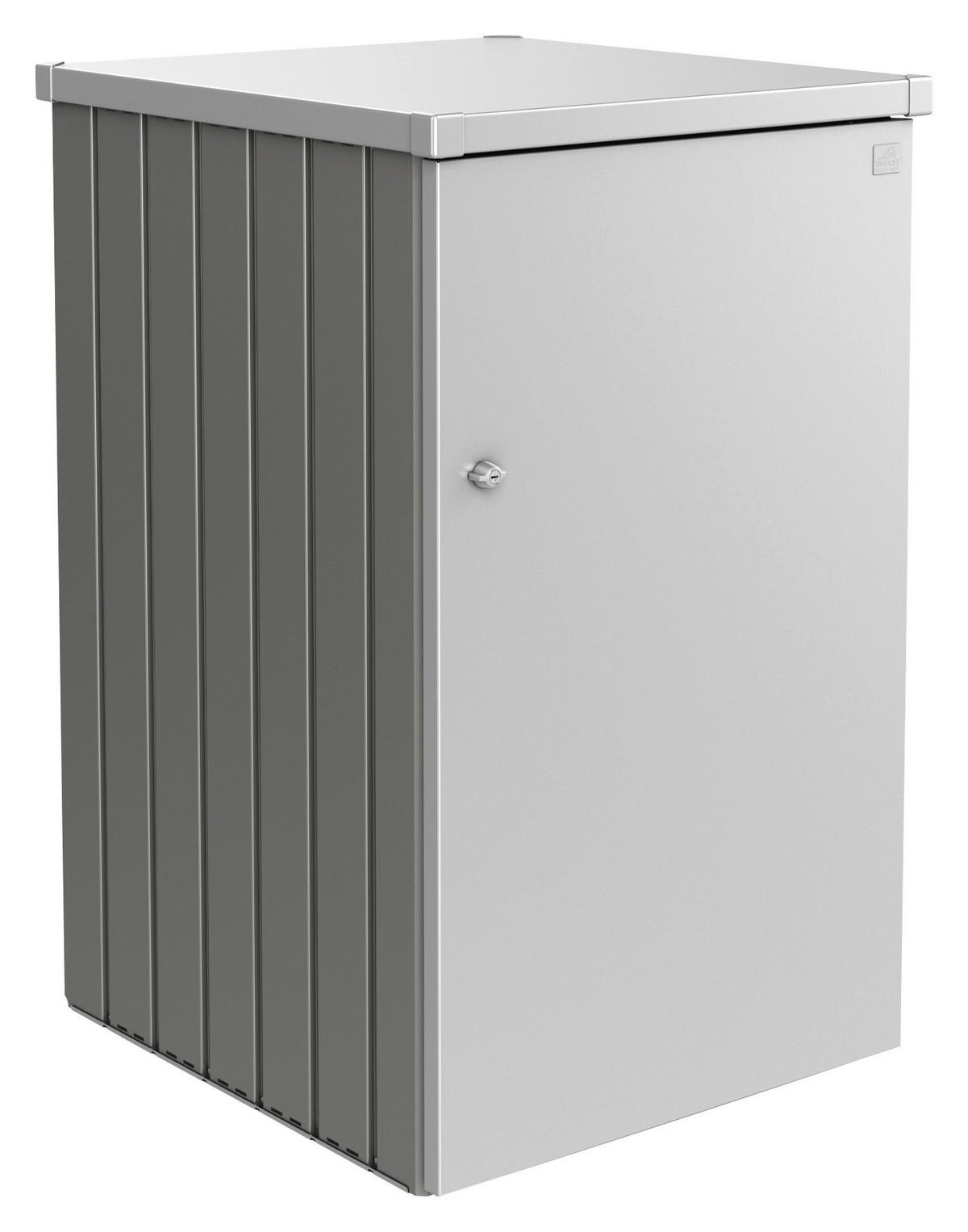 MÜLLTONNENBOX 80/129/88 cm  - Silberfarben/Graphitfarben, Basics, Metall (80/129/88cm) - Biohort