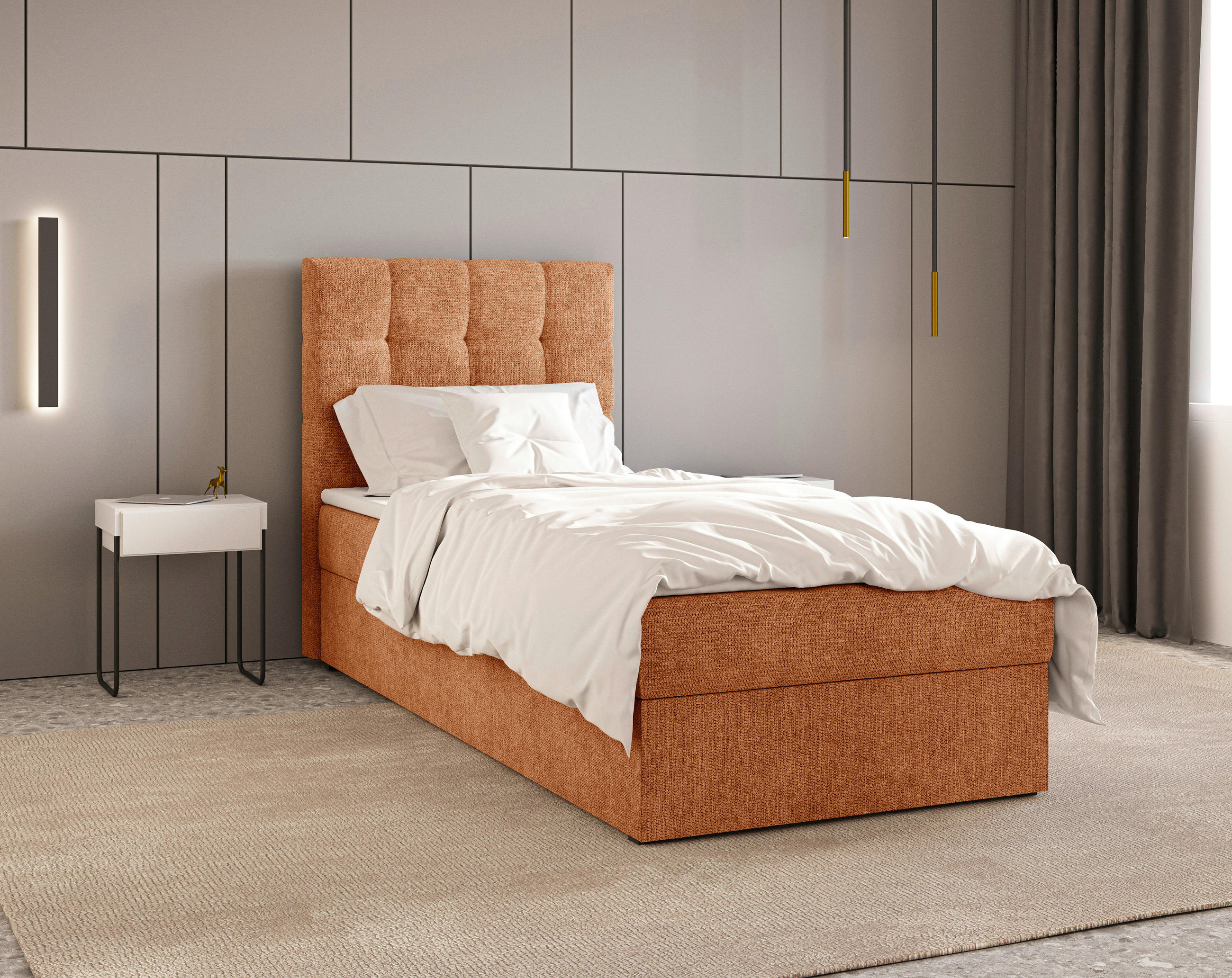 BOXBETT 90/200 cm  in Kupferfarben  - Schwarz/Kupferfarben, MODERN, Holz/Kunststoff (90/200cm) - Livetastic