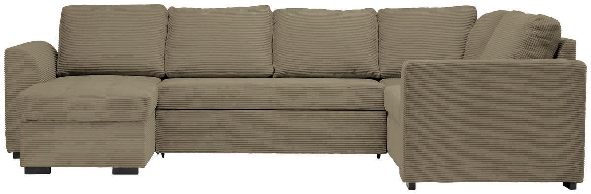 SOFFA i manchester, velour olivgrön  - olivgrön/svart, Design, textil/plast (160/311/205cm) - Livetastic