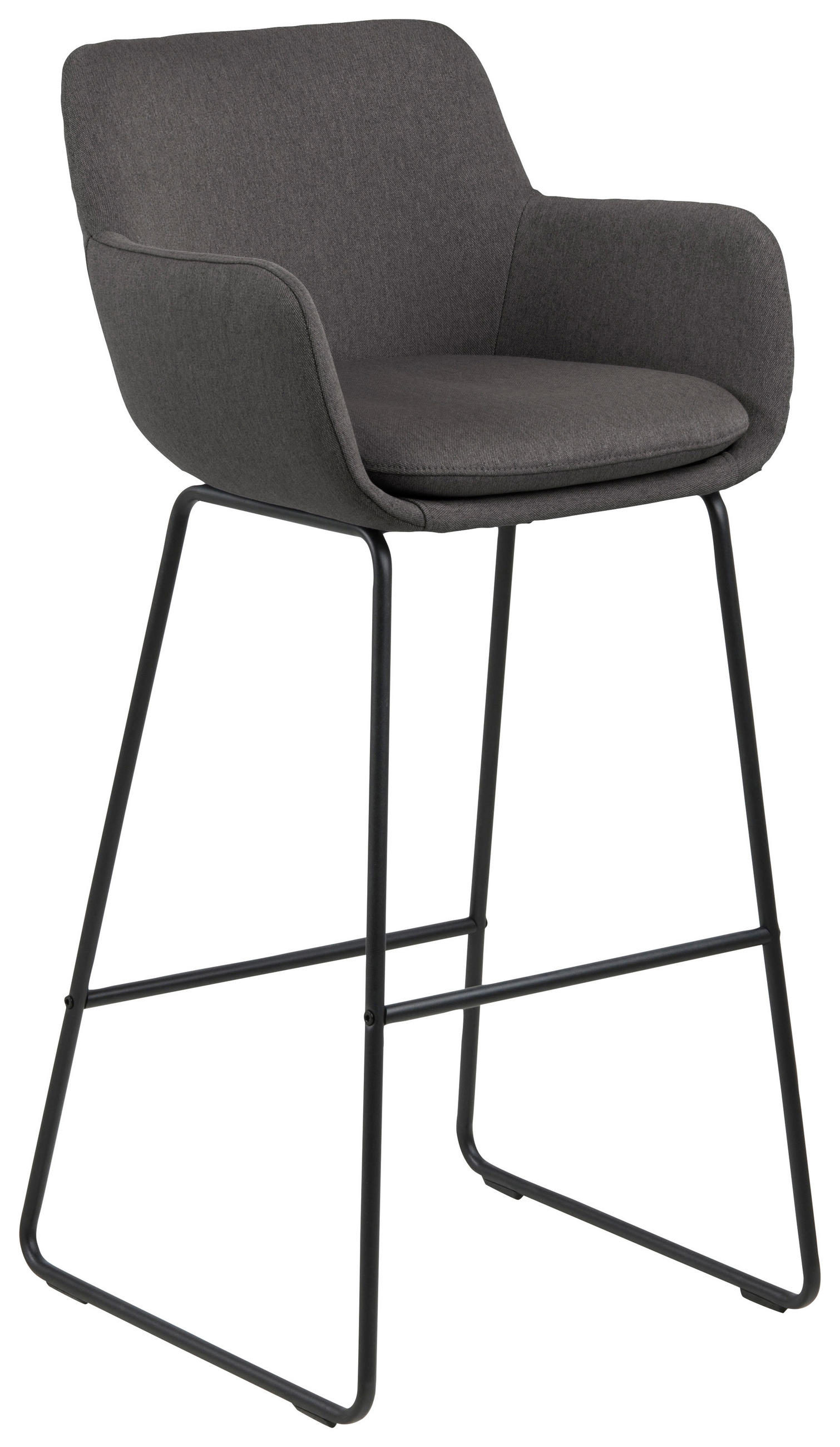 BARHOCKER Flachgewebe Dunkelgrau  - Dunkelgrau/Schwarz, Design, Textil/Metall (52/100/53cm) - Carryhome