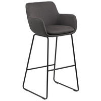 BARHOCKER Flachgewebe Dunkelgrau  - Dunkelgrau/Schwarz, Design, Textil/Metall (52/100/53cm) - Carryhome