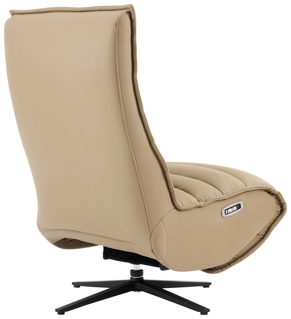RELAXSESSEL Lederlook Echtleder Relaxfunktion, Fußteilverstellung, Nackenkissen    - Taupe/Schwarz, Design, Leder/Textil (68/108/84cm) - Stylife