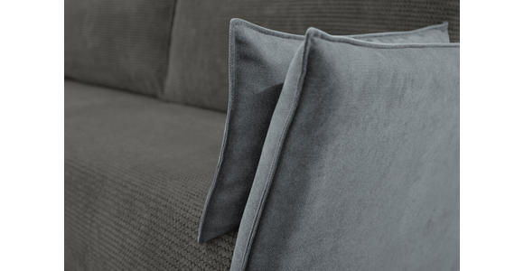 SCHLAFSOFA  mit Liegefunktion, Rücken echt Cord, Flachgewebe Grau  - Schwarz/Grau, KONVENTIONELL, Textil/Metall (223/72/100cm) - Carryhome