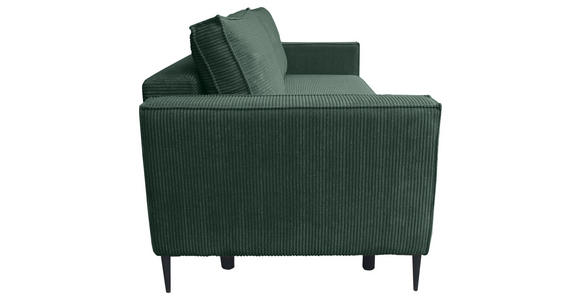 SCHLAFSOFA Cord Dunkelgrün - Dunkelgrün/Schwarz, KONVENTIONELL, Textil/Metall (222/93/98cm) - Carryhome