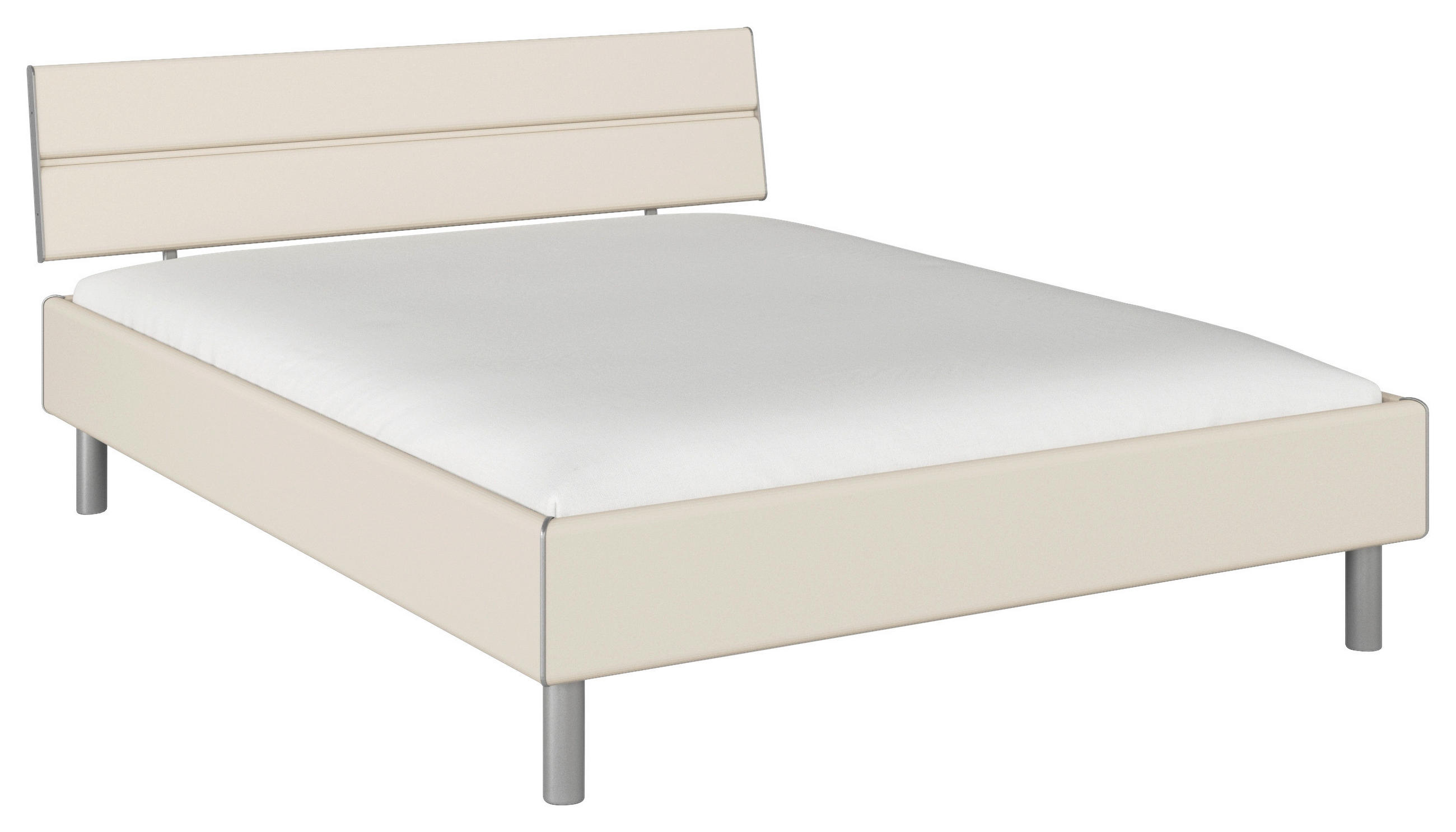 BETT 160/200 cm,  in Champagner,  - Champagner/Alufarben, Design, Metall (160/200cm) - Carryhome