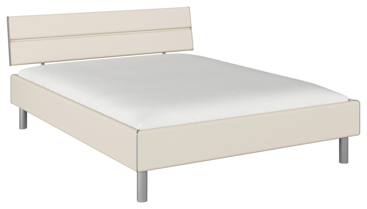 BETT 160/200 cm,  in Champagner,  - Champagner/Alufarben, Design, Metall (160/200cm) - Carryhome