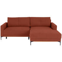 ECKSOFA Rostfarben  - Rostfarben/Schwarz, Modern, Textil/Metall (238/162cm) - Ondega
