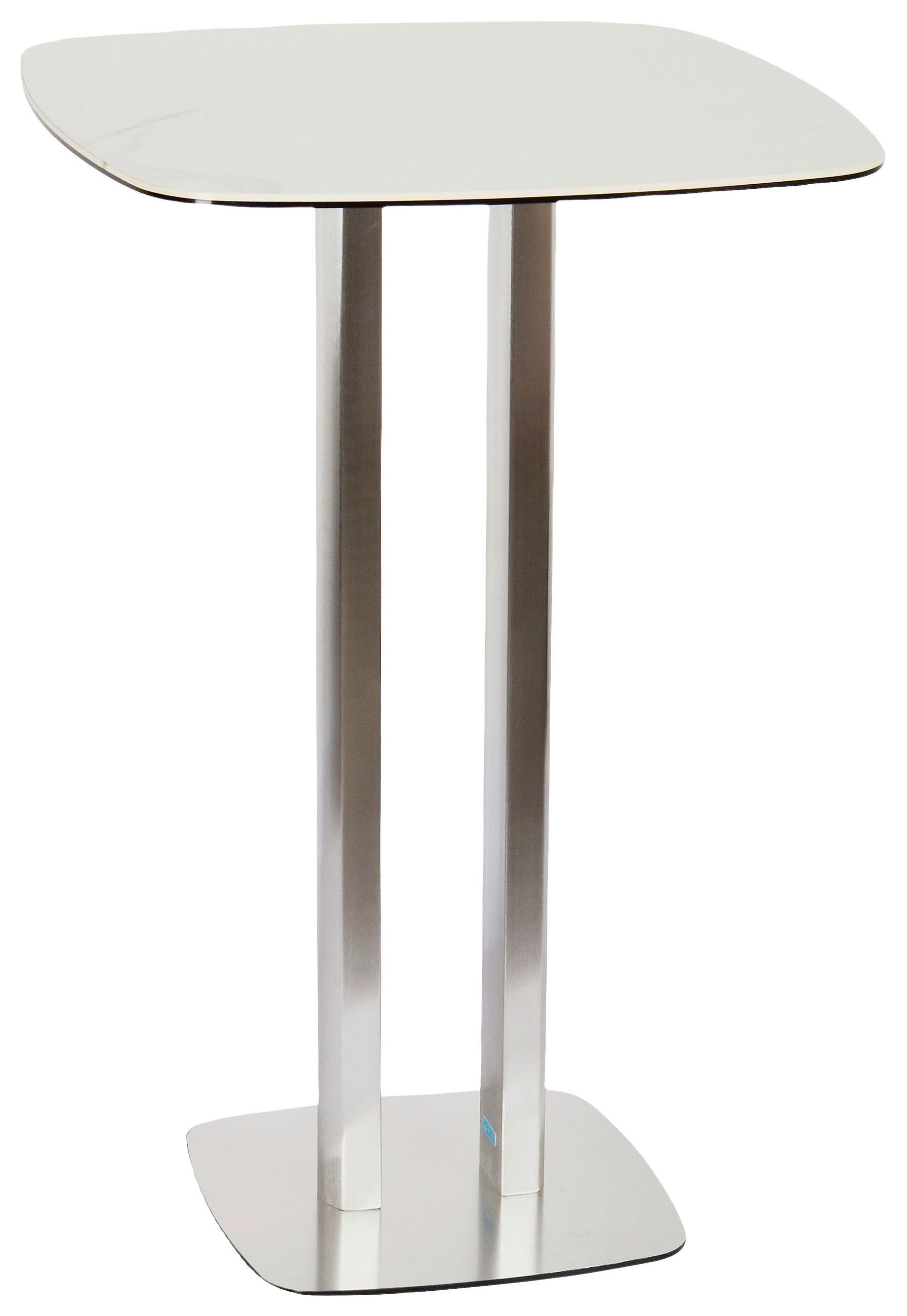 BARTISCH  - Edelstahlfarben/Weiß, Design, Glas/Keramik (70/70/105cm) - Novel