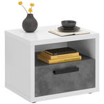 NACHTSCHRANK 52/44/41 cm  - Schieferfarben/Weiß Hochglanz, Design, Holzwerkstoff/Kunststoff (52/44/41cm) - Xora