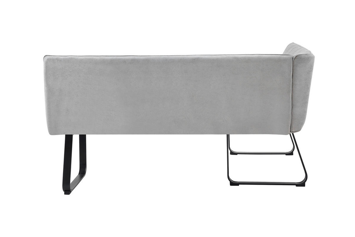 ECKBANK 128/168 cm  in Hellgrau  - Hellgrau/Schwarz, MODERN, Textil/Metall (128/168cm) - MID.YOU