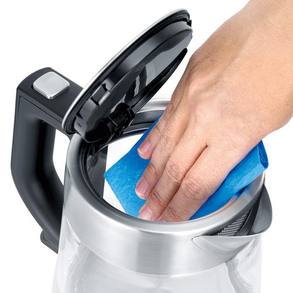 WASSERKOCHER SEVERIN WK 3468 1 l  - Edelstahlfarben/Schwarz, Glas/Kunststoff (20/14/19cm) - Severin