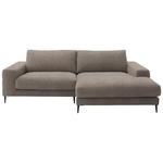 ECKSOFA  in Flachgewebe Taupe  253/177 cm  - Taupe/Schwarz, Design, Textil/Metall (253/177cm) - Dieter Knoll
