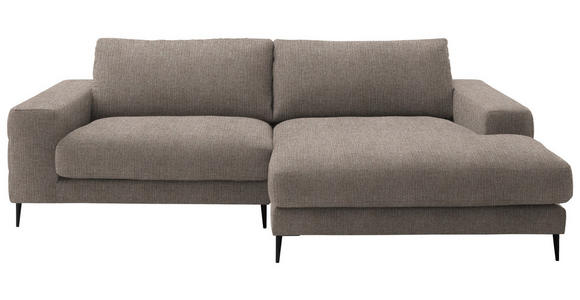 ECKSOFA  in Flachgewebe Taupe  253/177 cm  - Taupe/Schwarz, Design, Textil/Metall (253/177cm) - Dieter Knoll