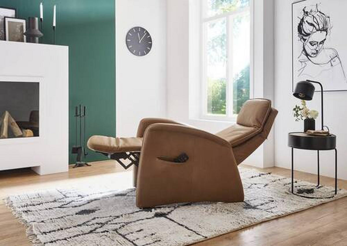 RELAXSESSEL in Textil Braun  - Schwarz/Braun, Design, Kunststoff/Textil (90/114/87-176cm) - Valdera