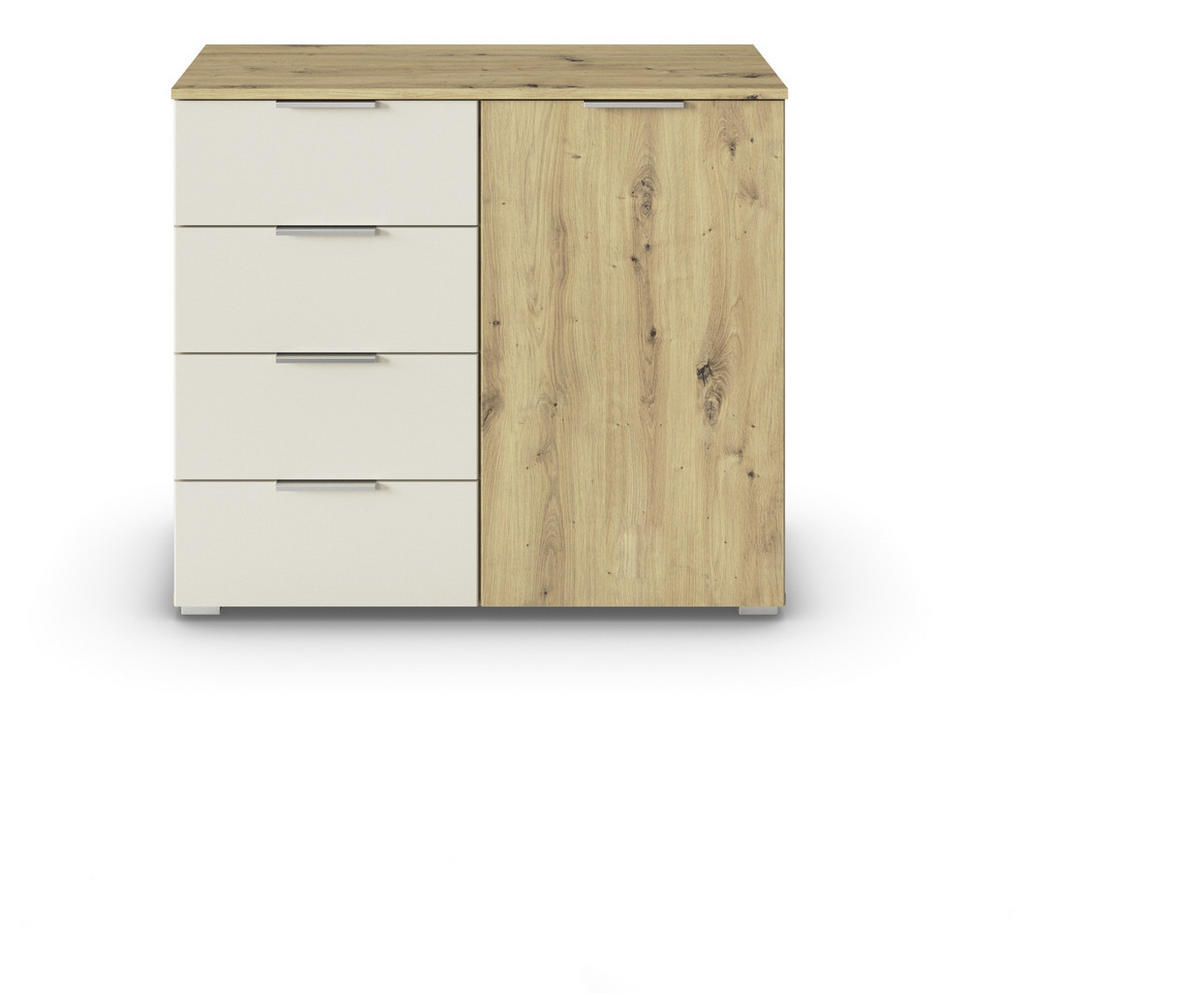 KOMMODE 93/81/42 cm  in Champagner, Eiche Artisan  - Champagner/Silberfarben, Modern, Holzwerkstoff/Metall (93/81/42cm) - Boxxx
