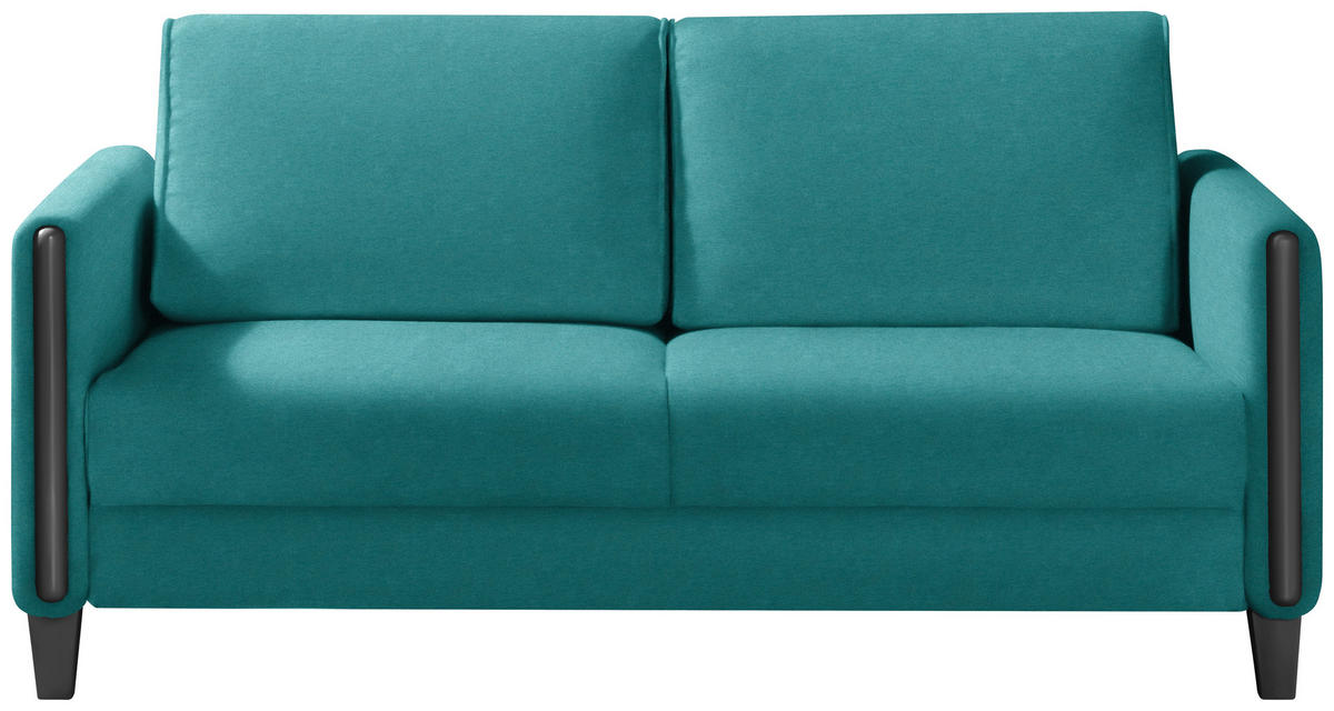 SCHLAFSOFA in Holz, Textil Schwarz, Türkis  - Türkis/Schwarz, Design, Holz/Textil (174/88/104cm) - Niels Andersson
