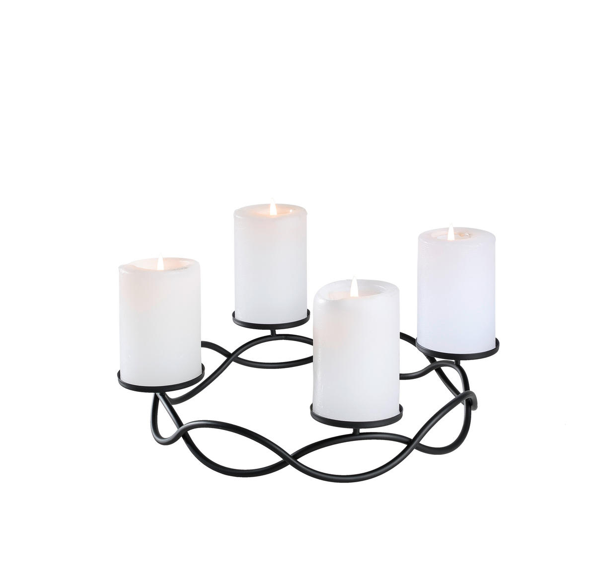 ADVENTSKRANZ  - Schwarz, Design, Metall (33cm) - Justinus