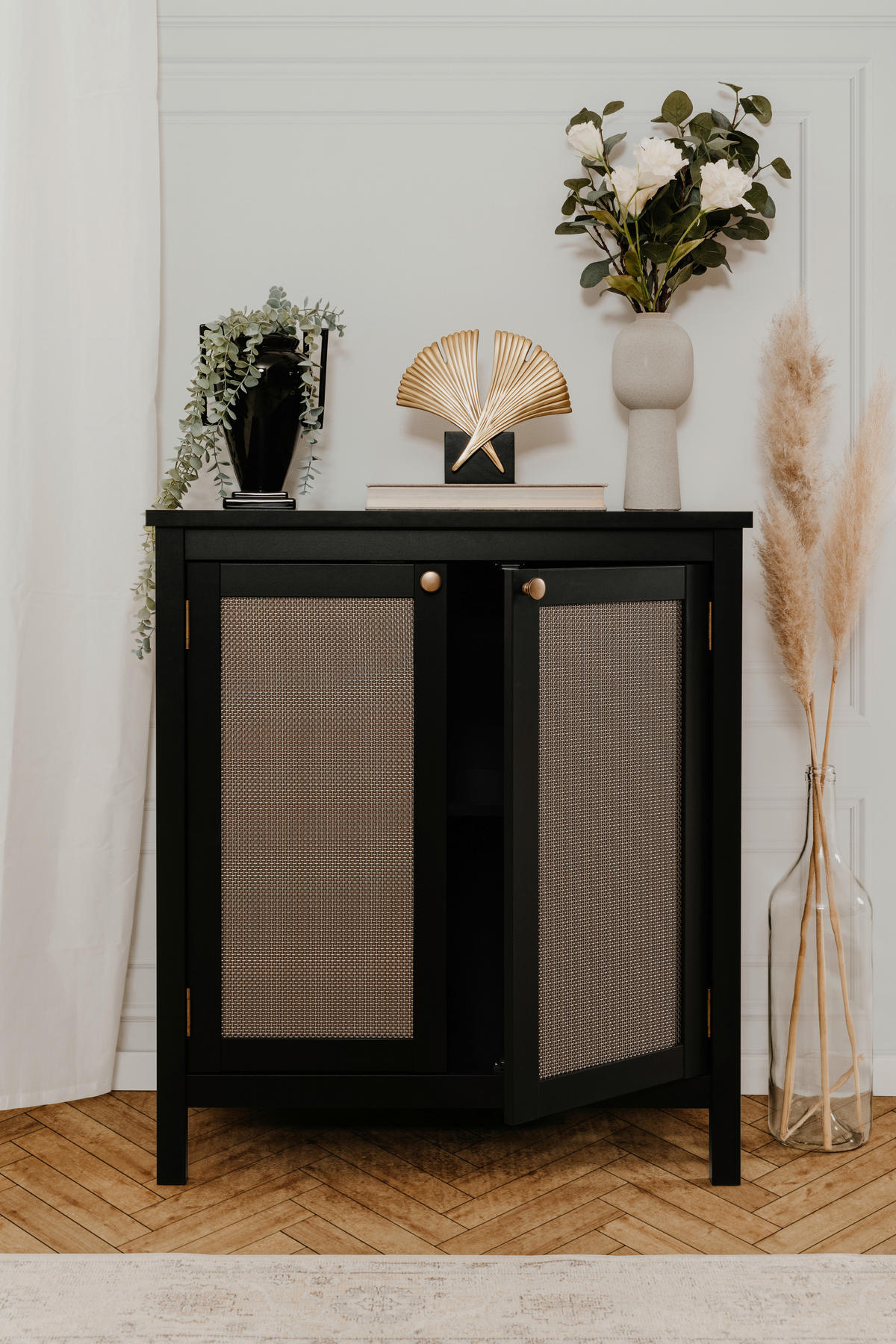 KOMMODE  in 80/90/40 cm  - Messingfarben/Schwarz, Trend, Holzwerkstoff/Metall (80/90/40cm) - MID.YOU